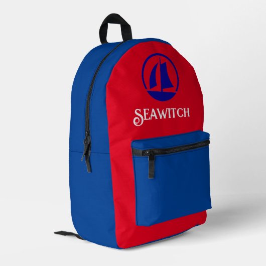 Rucksack für Kinder mit maritimem Thema, anpassbar (Rückseitige Ecke links)