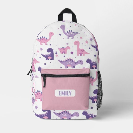 Rucksack für Kinder mit rosa Dino - Benutzerdefini (Vorderseite)