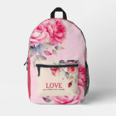 Rucksack für lebendige rosa Blume (Vorderseite)