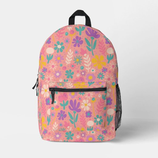 Rucksack für Lila Wildblume und rosa (Vorderseite)