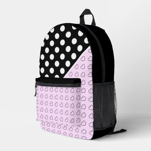 Rucksack für Mädchen in Schwarz und Rosa (Rückseitige Ecke Rechts)