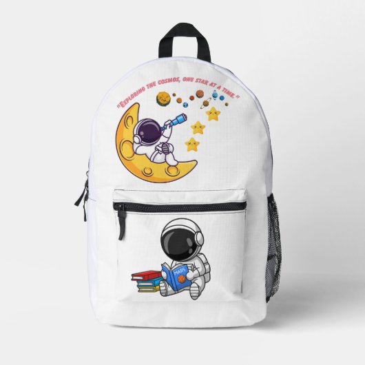 "Rucksack für Niedliche Astronautenstars und Plane Bedruckter Rucksack (Vorderseite)