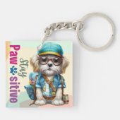 Rucksack für Niedliche Hunde bleibe Schlüsselanhänger (Rückseite)