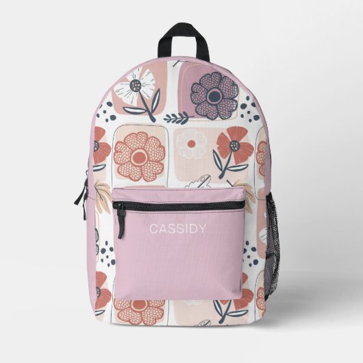 Rucksack für pastellfarbene Blume (Vorderseite)