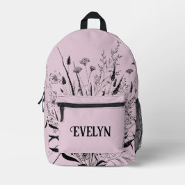 Rucksack für personalisierte Wildblume Dusty Pink