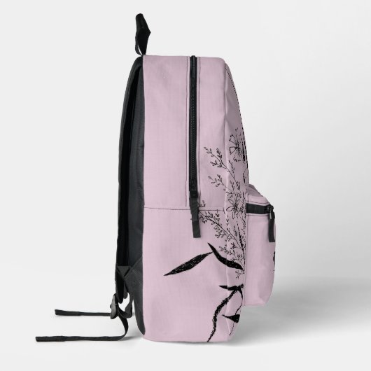 Rucksack für personalisierte Wildblume Dusty Pink (Links)