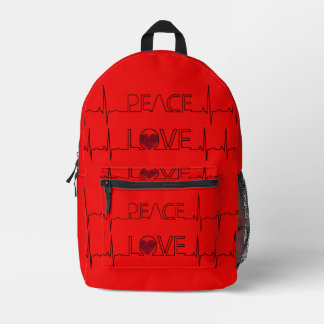 Rucksack für Red Heart Peace Liebe