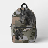 Rucksack für Schwarze Pferde Camouflage (Vorderseite)