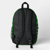 Rucksack für Schwarzweiß und Grüne Karo (Rückseite)