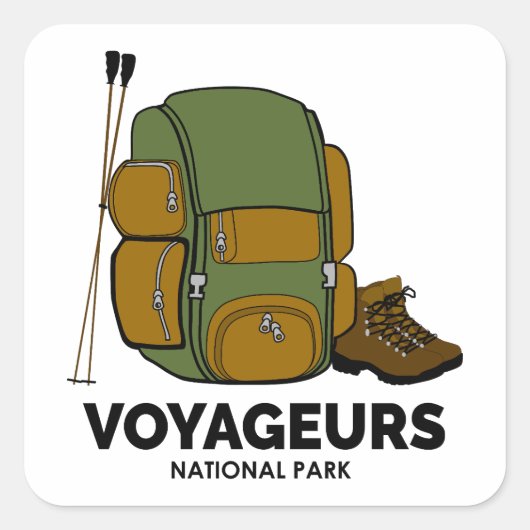 Rucksack für Voyageurs Nationalpark Quadratischer Aufkleber (Vorderseite)