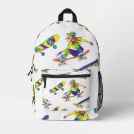 Rucksack-Girl-Skateboard Bedruckter Rucksack