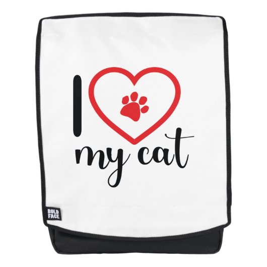 Rucksack, ich liebe meine Katze Rucksack (Vorderseite)