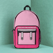 Rucksack im Rosa Comic Cartoon gedruckt