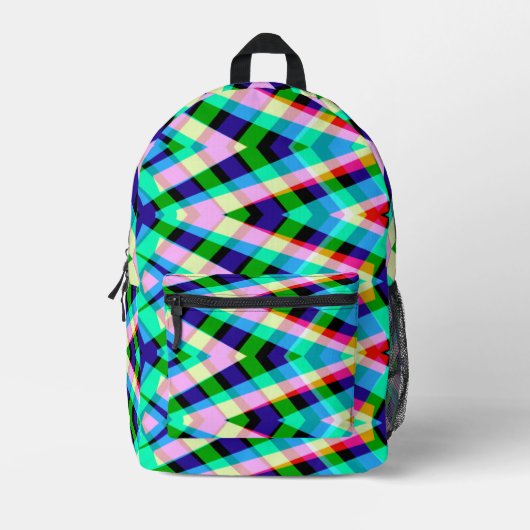 Rucksack, kariertes Zackenmuster Bedruckter Rucksack (Vorderseite)