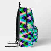 Rucksack, kariertes Zackenmuster Bedruckter Rucksack (Links)