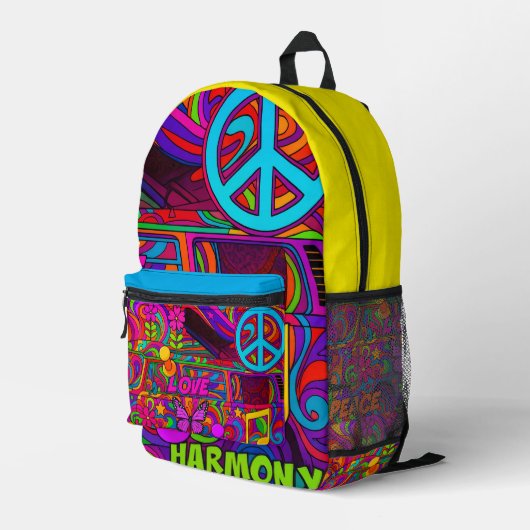 Rucksack, Liebe und Harmonie Bedruckter Rucksack (Rückseitige Ecke Rechts)