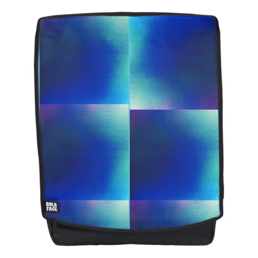 Rucksack mit blau-türkisfarbenem Design (Vorderseite)