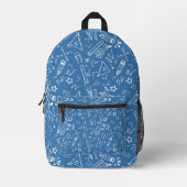 Rucksack mit blauem weißem Materie (Vorderseite)