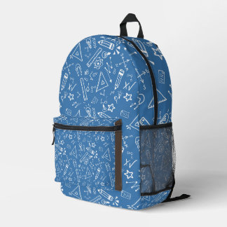 Rucksack mit blauem weißem Materie