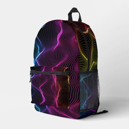 Rucksack mit einem lebendigen, abstrakten wellenfö (Rückseitige Ecke Rechts)