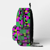 Rucksack mit geometrischer Kunst Magenta Grün Schw (Rechts)