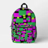 Rucksack mit geometrischer Kunst Magenta Grün Schw (Vorderseite)