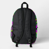 Rucksack mit geometrischer Kunst Magenta Grün Schw (Rückseite)