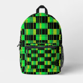 Rucksack mit grün-schwarzem Karomuster (Vorderseite)