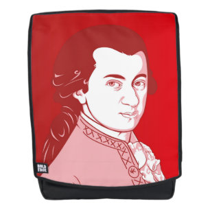 Rucksack mit Mozart - Cartoon Style in rot