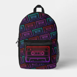 Rucksack mit Neon Multicolor-Kassettenmuster
