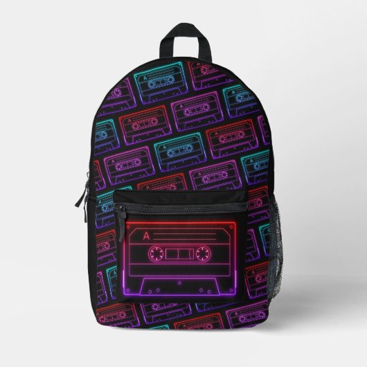 Rucksack mit Neon Multicolor-Kassettenmuster (Vorderseite)