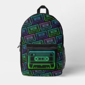 Rucksack mit Neon Multicolor-Kassettenmuster (Vorderseite)