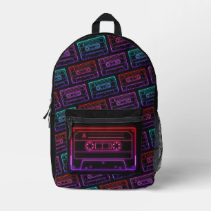 Rucksack mit neonfarbenem Multicolor-Cassettendesi