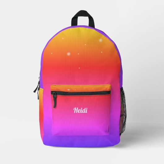 Rucksack mit personalisiertem Mädchenname (Vorderseite)