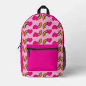 Rucksack mit rosa Regenbogen- und Herzprint (Vorderseite)