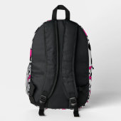 Rucksack mit rosa Totenkopfmuster (Rückseite)