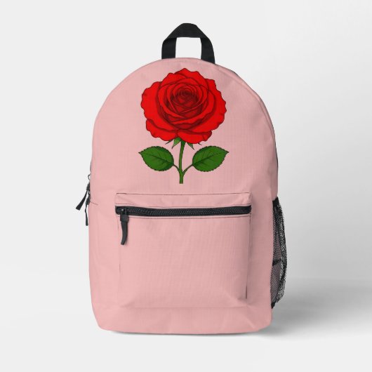 Rucksack mit roter Rose (Vorderseite)