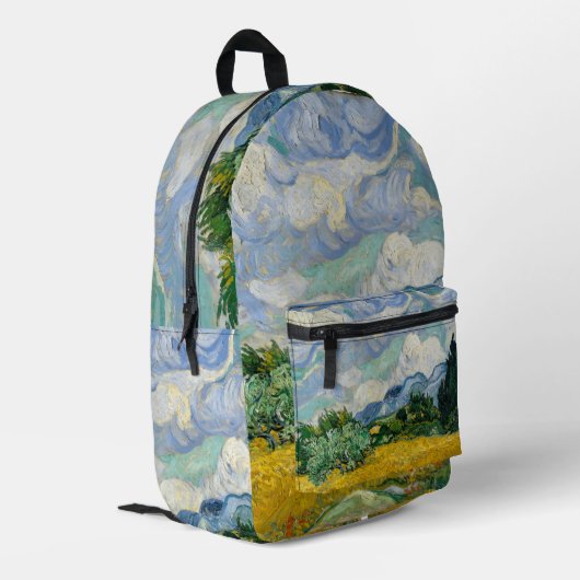 Rucksack mit Van Goughs Weizenfeld mit Zypressen (Rückseitige Ecke links)