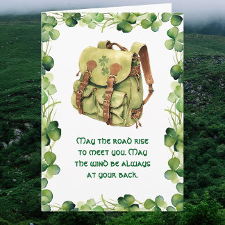 Rucksack Möge der Weg sich heben Irischer St. Patr Karte