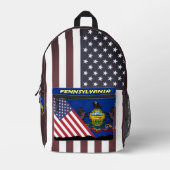 Rucksack Pennsylvania, Vintage amerikanische Flagg (Vorderseite)
