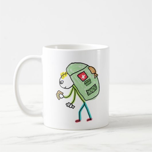 Rucksack-Reisender Kaffeetasse (Links)