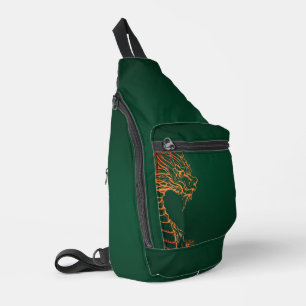 Rucksack-Rucksack für den grünen Drachen Crossbody Bag