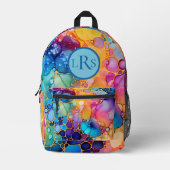 Rucksack-Rucksack für Regenbogenalkohol und Tinten Bedruckter Rucksack (Vorderseite)