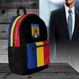 Rucksack, Rumänien, Patriot schwarz Bedruckter Rucksack