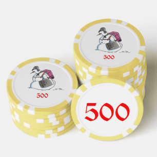 Rucksack Snowman Gelb 500 gestreifter Poker-Chip Pokerchips