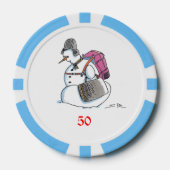 Rucksack Snowman hellblau 50 gestreifter Poker-Chi Pokerchips (Vorderseite)