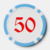 Rucksack Snowman hellblau 50 gestreifter Poker-Chi Pokerchips (Rückseite)