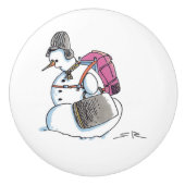 Rucksack Snowman Keramik Knopf Keramikknauf (Vorderseite)