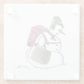 Rucksack Snowman Klarglas Untersetzer (Rückseite)