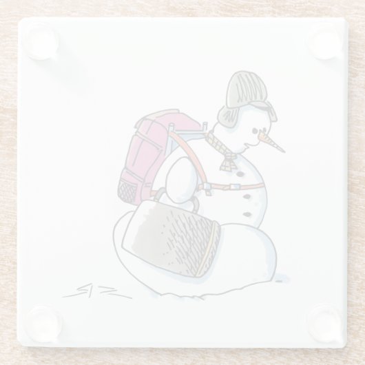 Rucksack Snowman Klarglas Untersetzer (Rückseite)